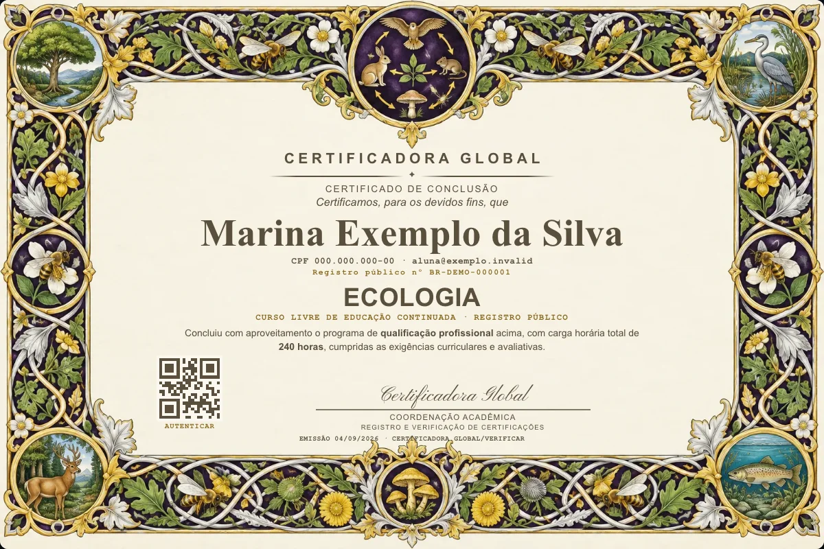 Capa do curso Ecologia