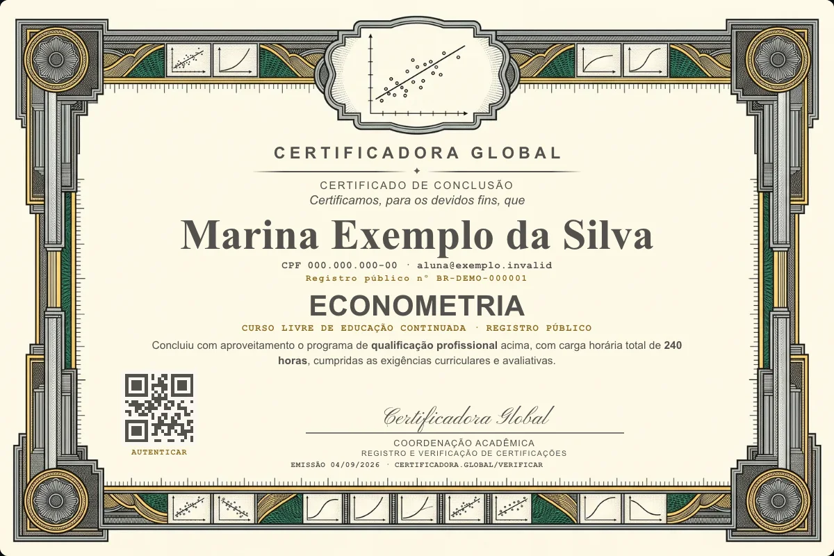 Capa do curso Econometria