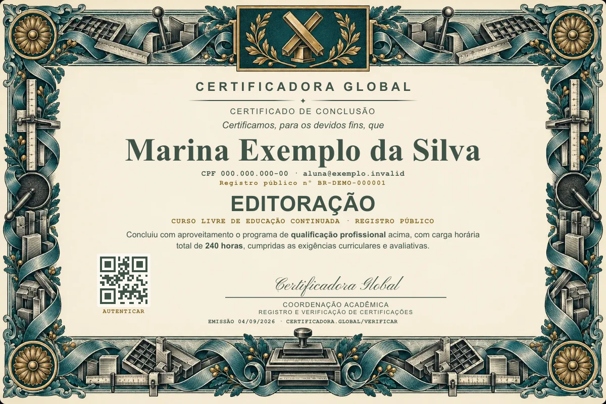 Capa do curso Editoração