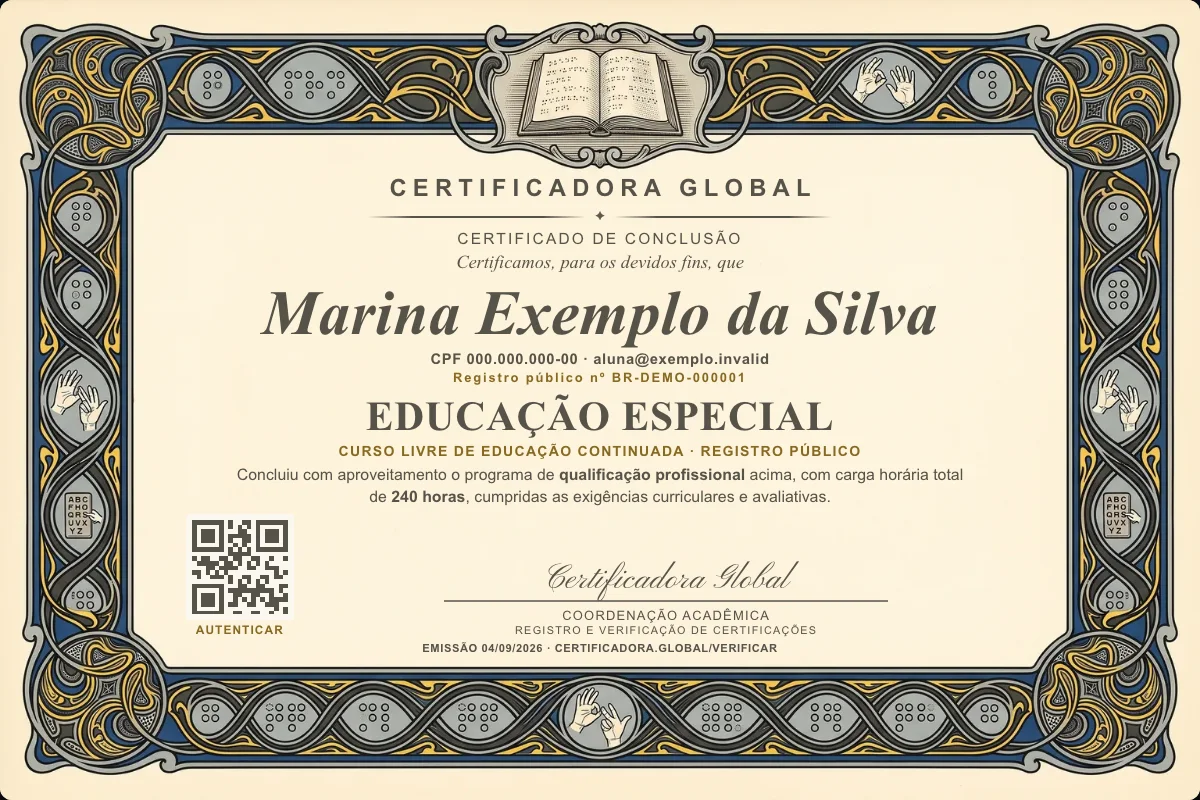 Capa do curso Educação Especial