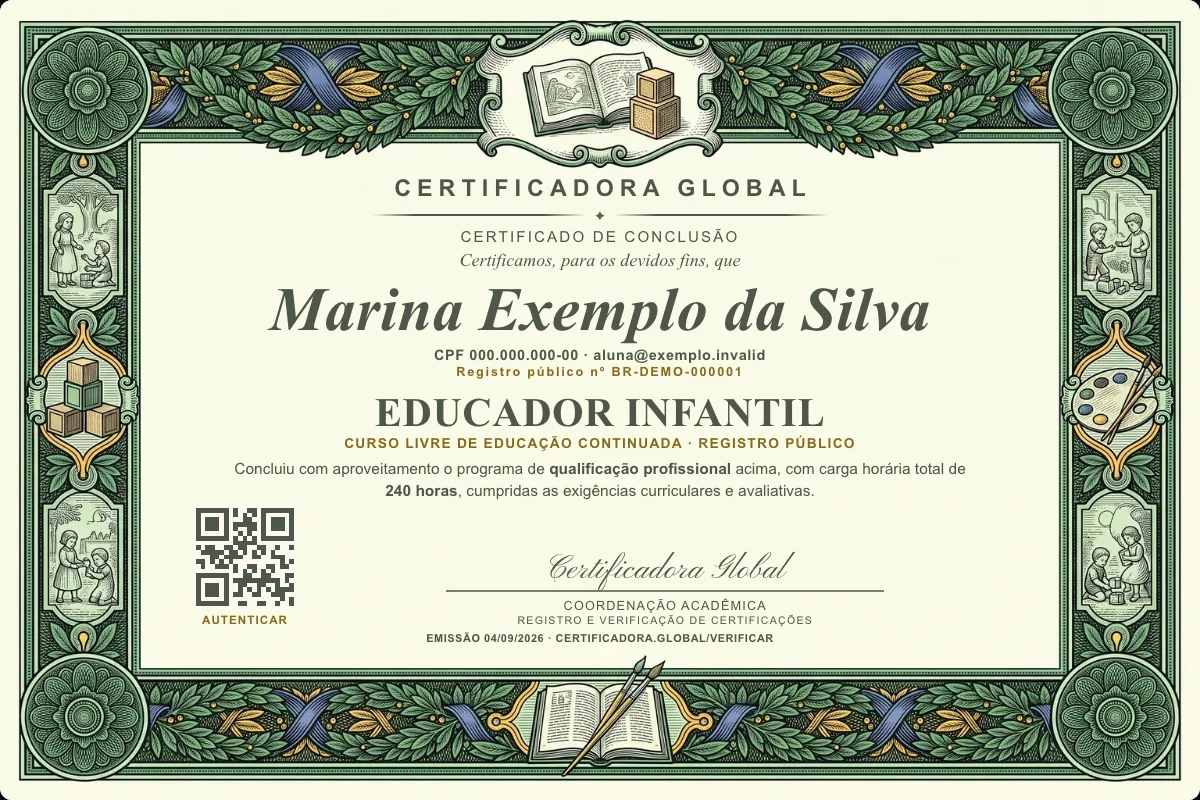 Capa do curso Educador Infantil