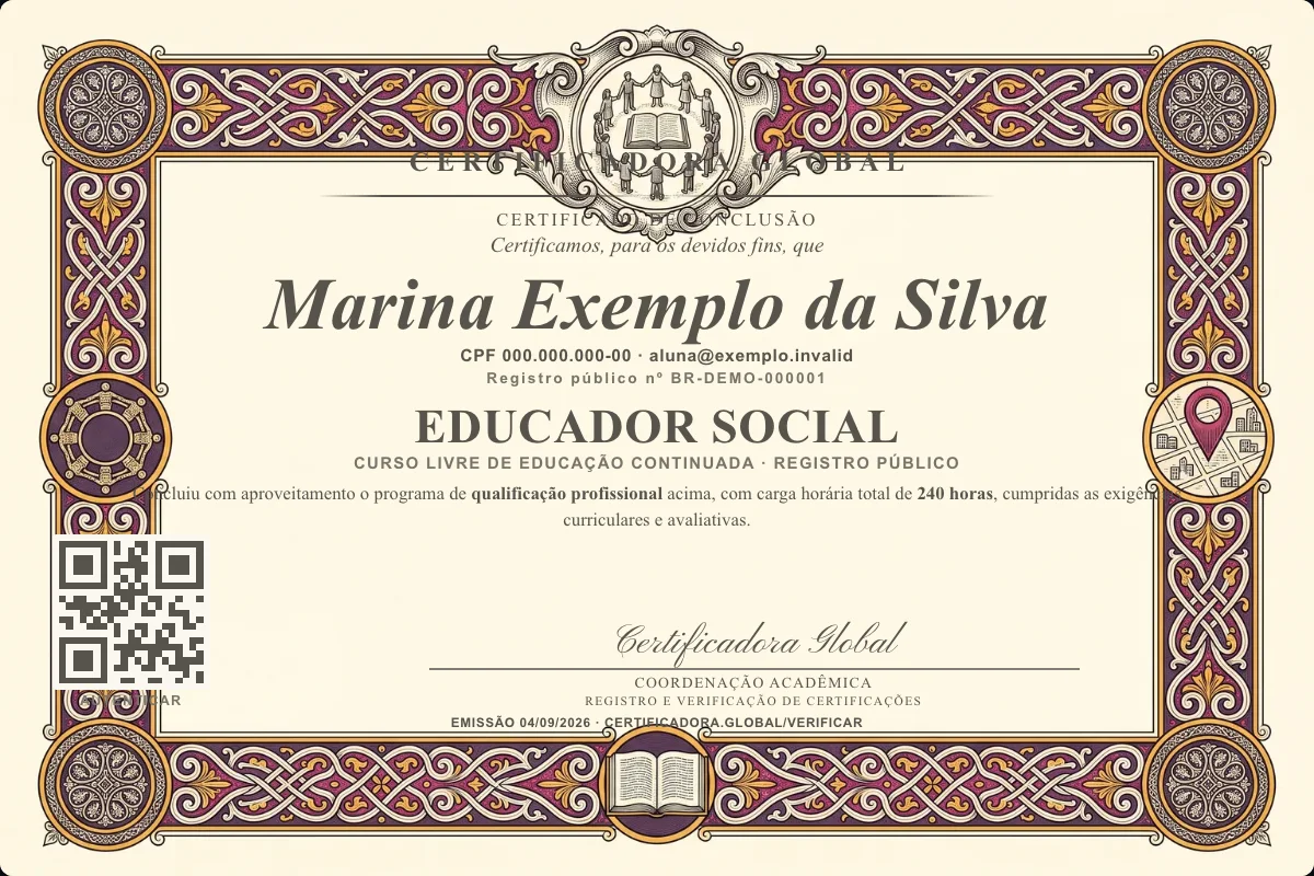 Capa do curso Educador Social