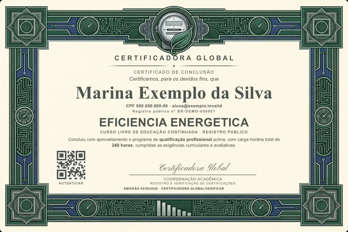 Capa do curso Eficiencia Energetica