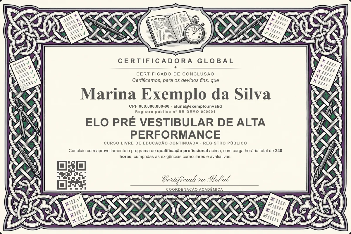 Capa do curso Elo Pré Vestibular de Alta Performance