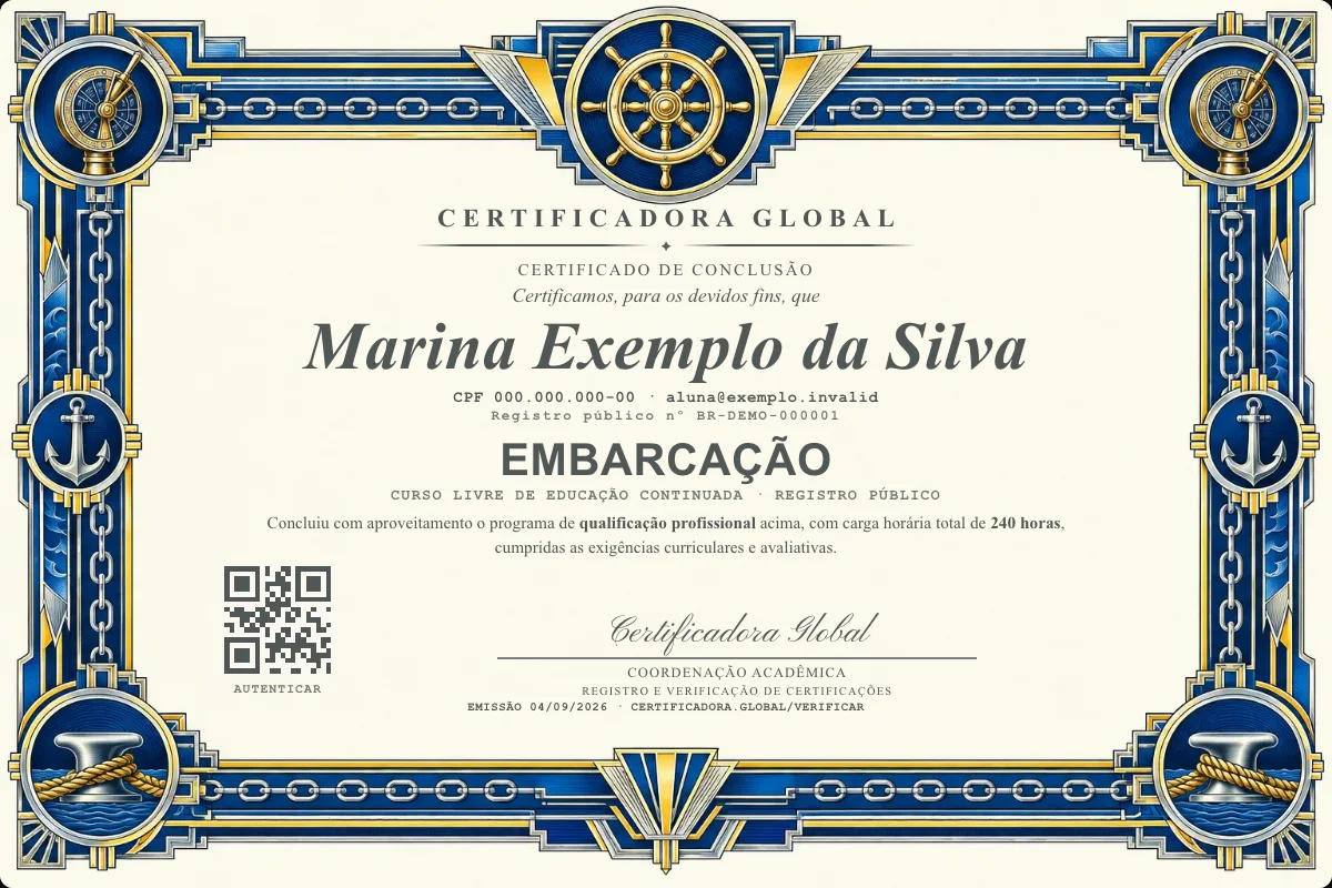 Capa do curso Embarcação