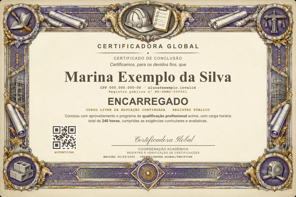 Capa do curso Encarregado