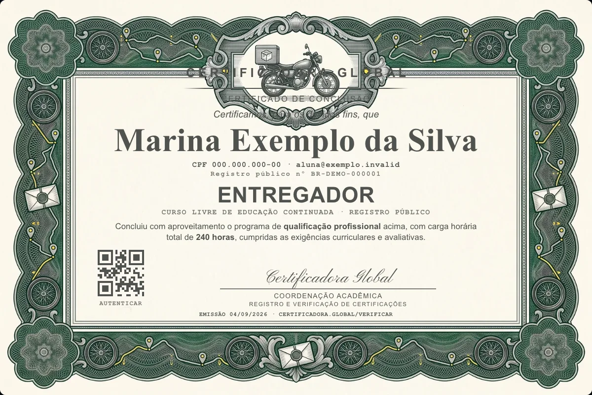 Capa do curso Entregador