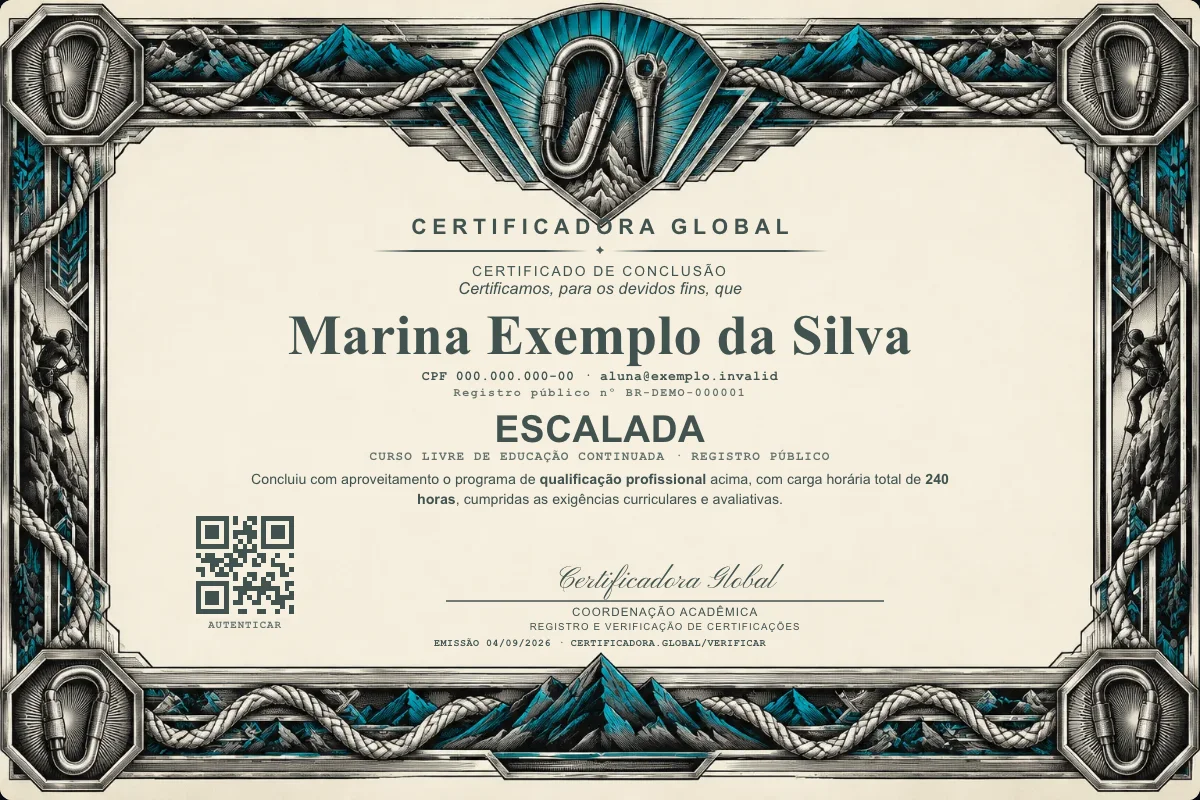 Capa do curso Escalada