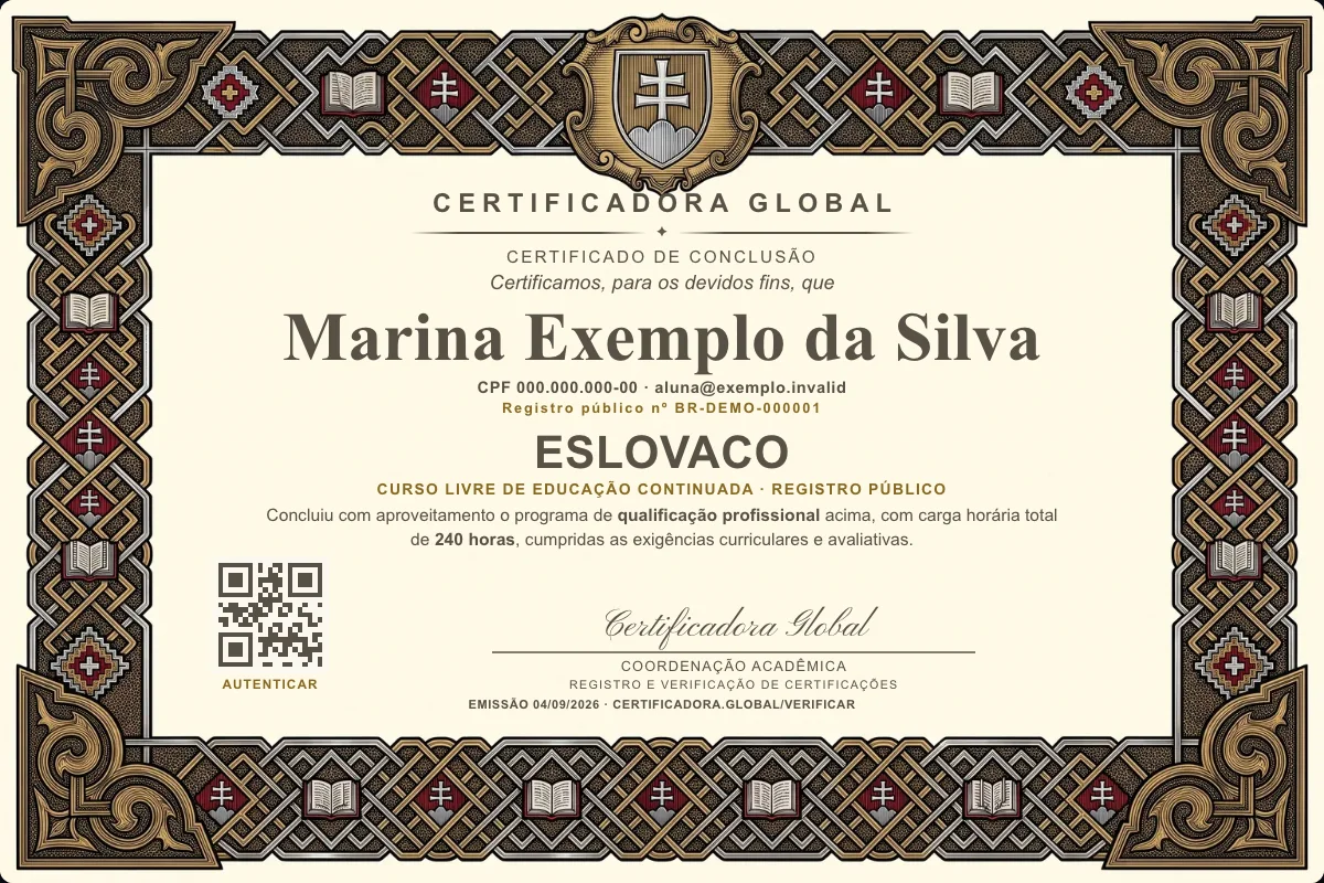 Capa do curso Eslovaco