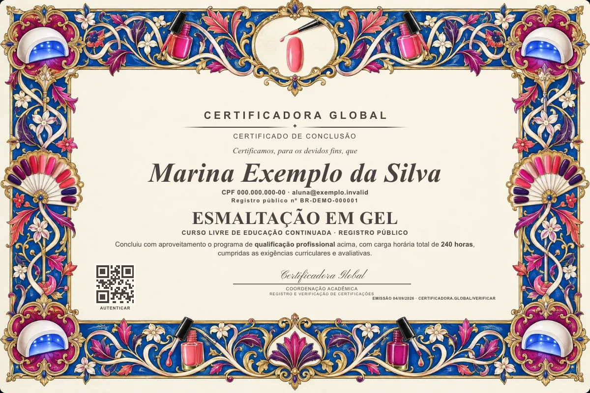 Capa do curso Esmaltação em Gel