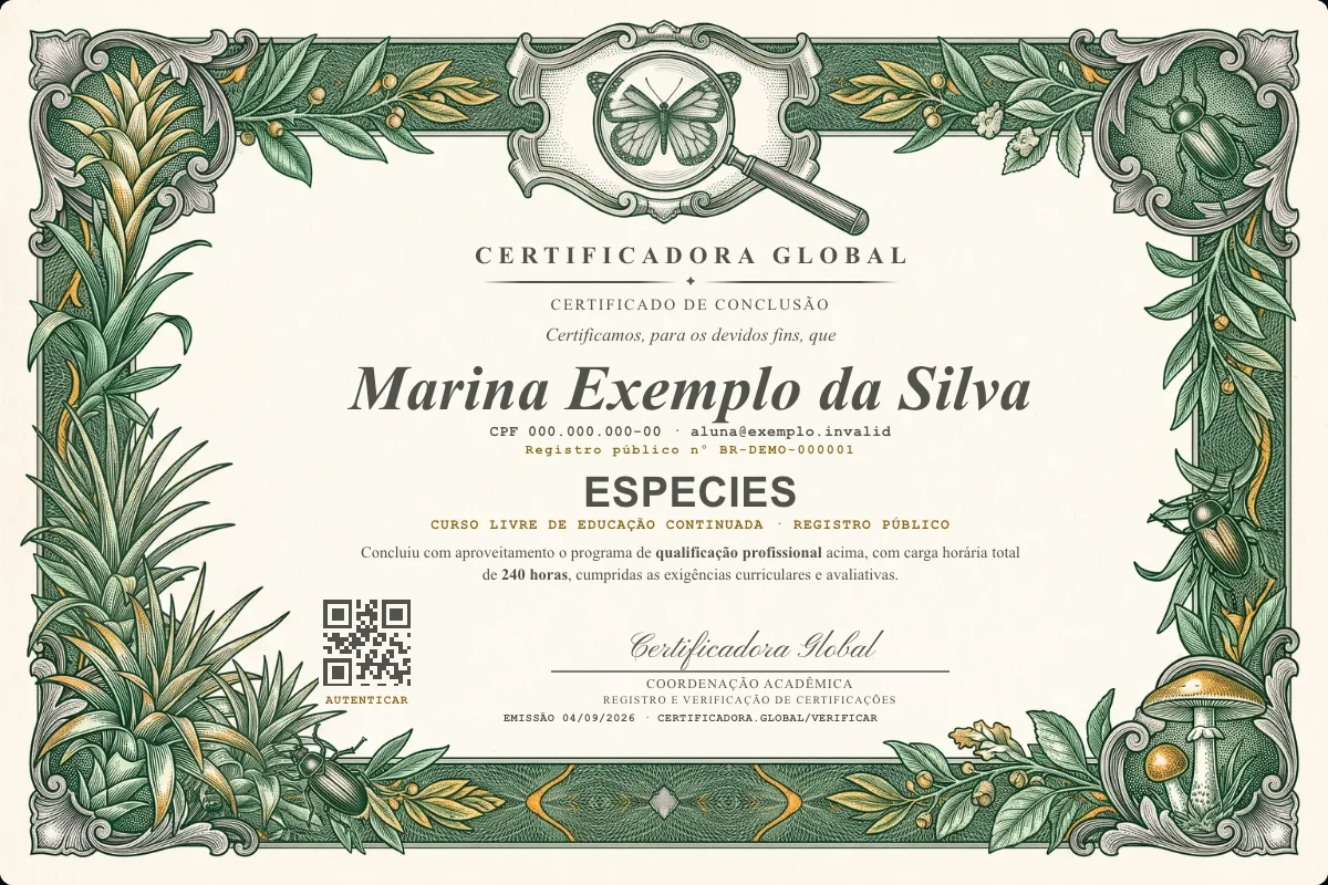 Capa do curso Especies