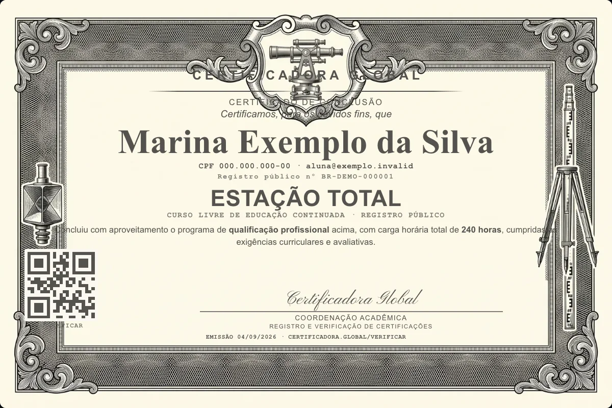 Capa do curso Estação Total