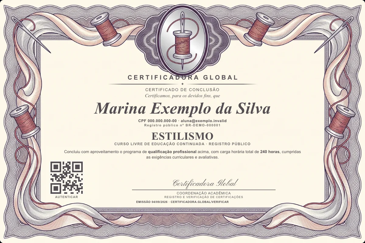 Capa do curso Estilismo