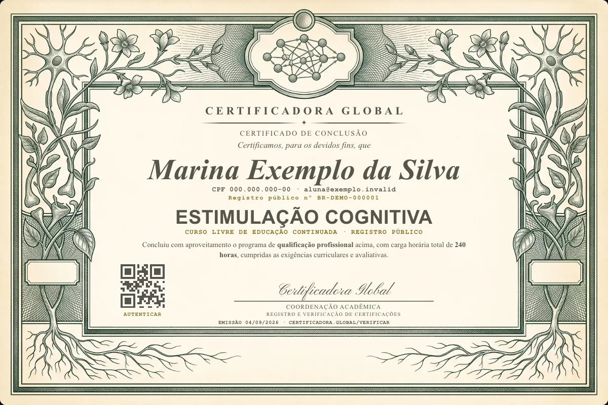 Capa do curso Estimulação Cognitiva