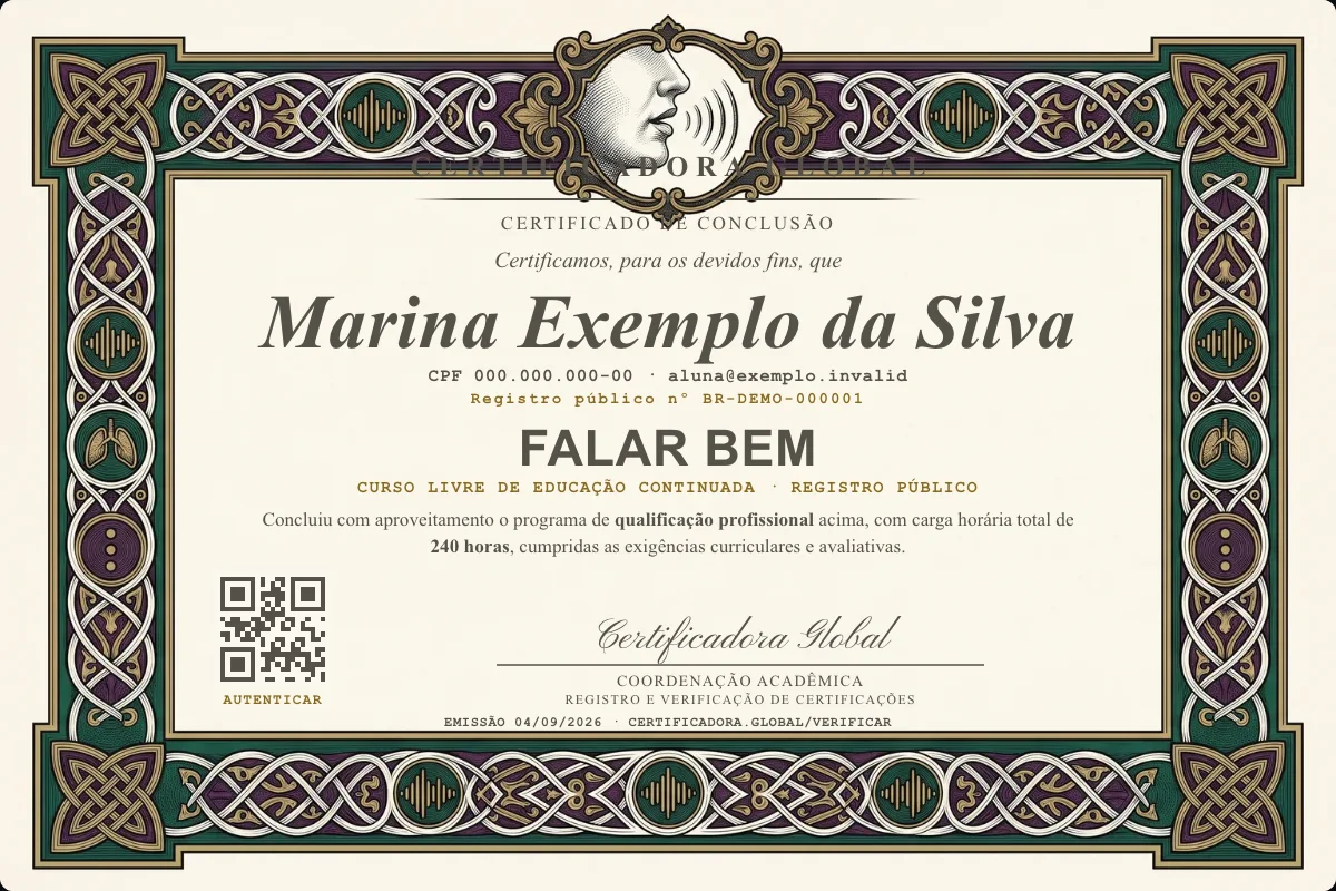Capa do curso Falar Bem