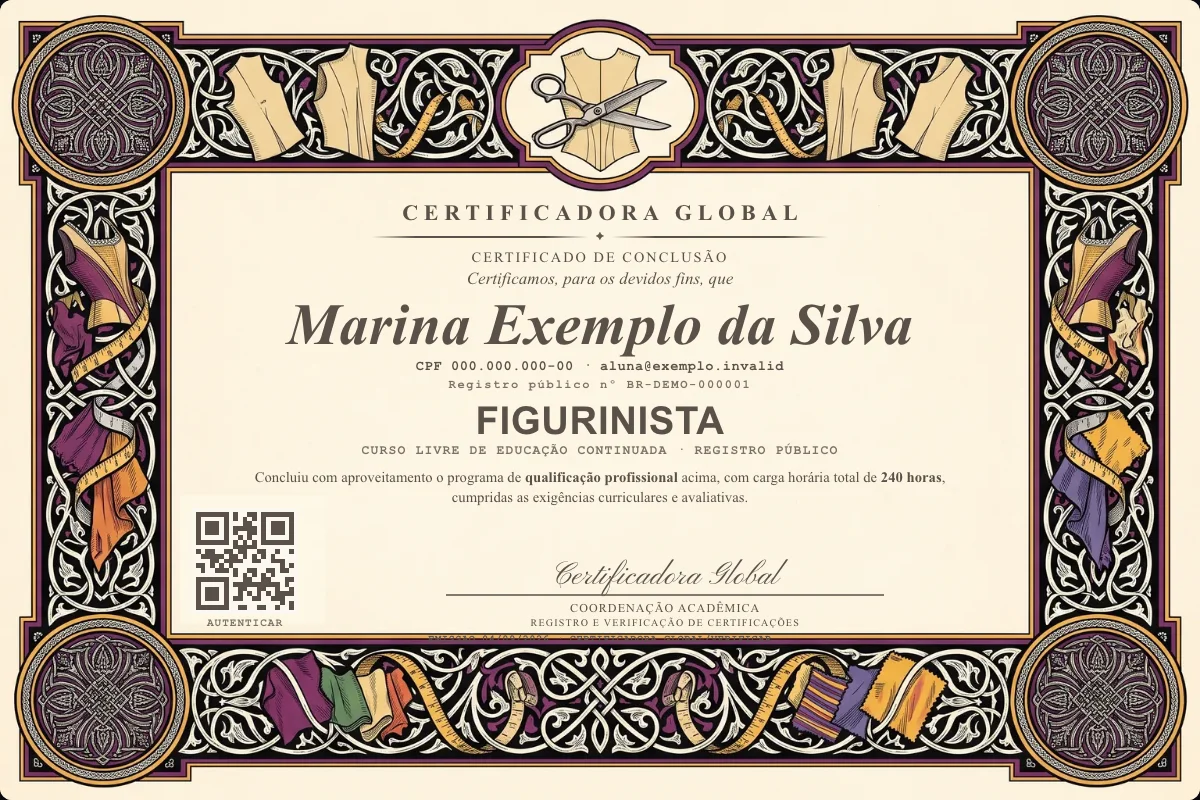 Capa do curso Figurinista