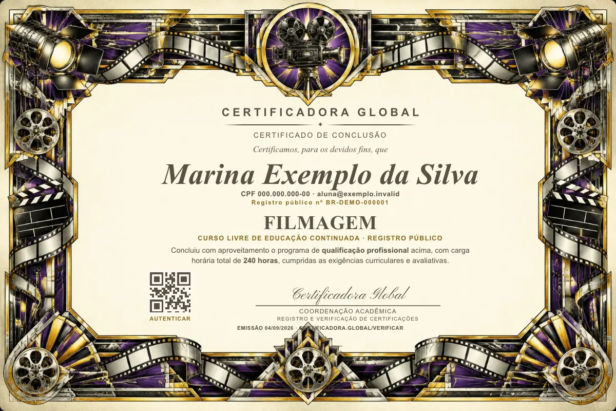 Capa do curso Filmagem