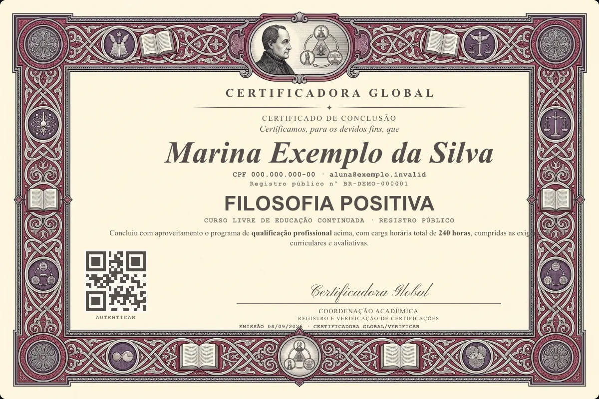 Capa do curso Filosofia Positiva