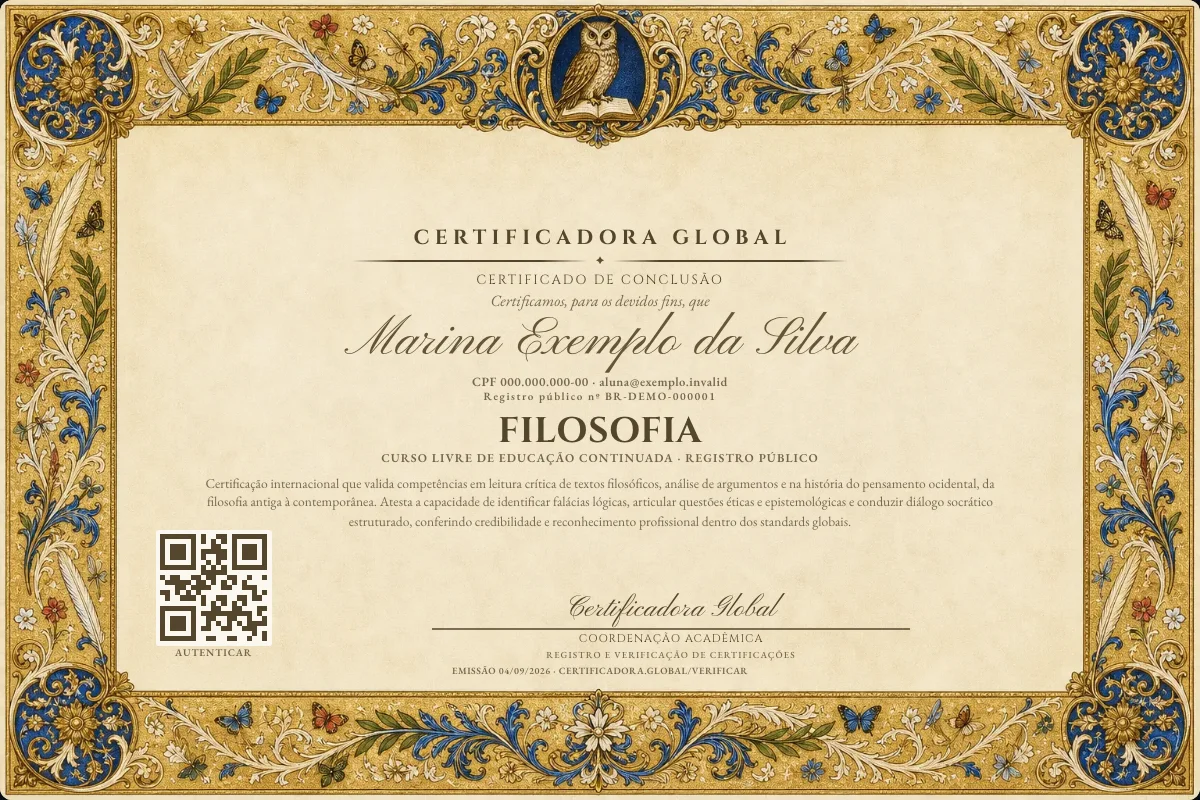 Capa do curso Filosofia