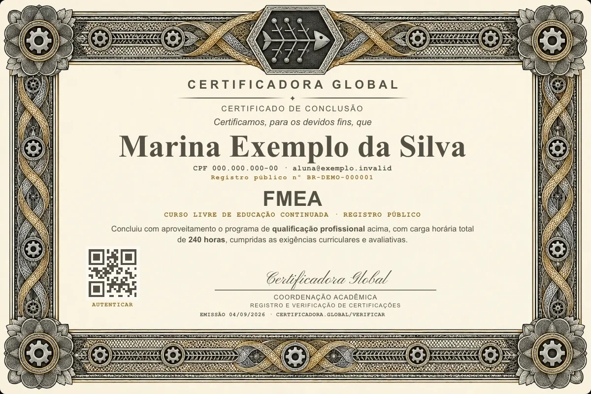 Capa do curso Fmea