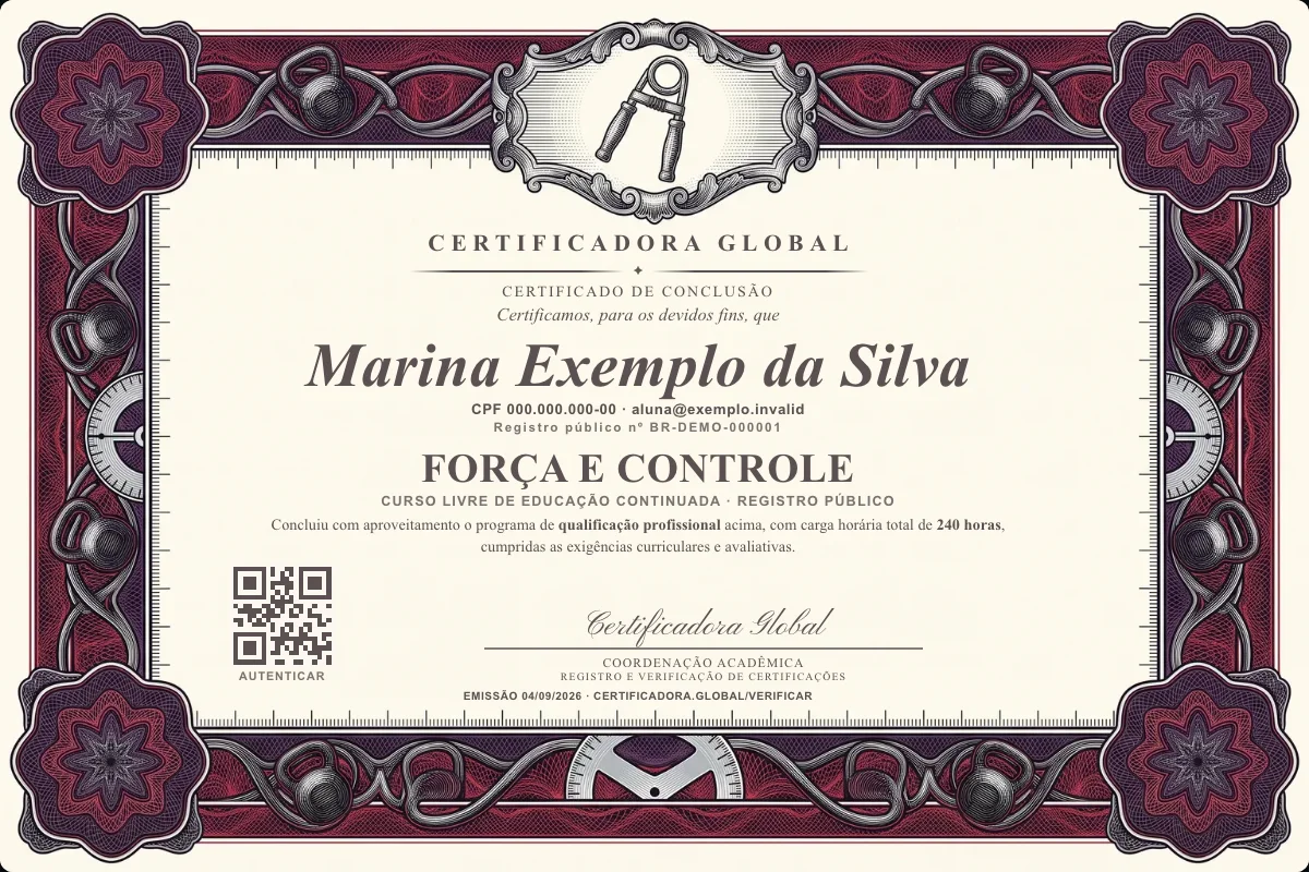 Capa do curso Força e Controle