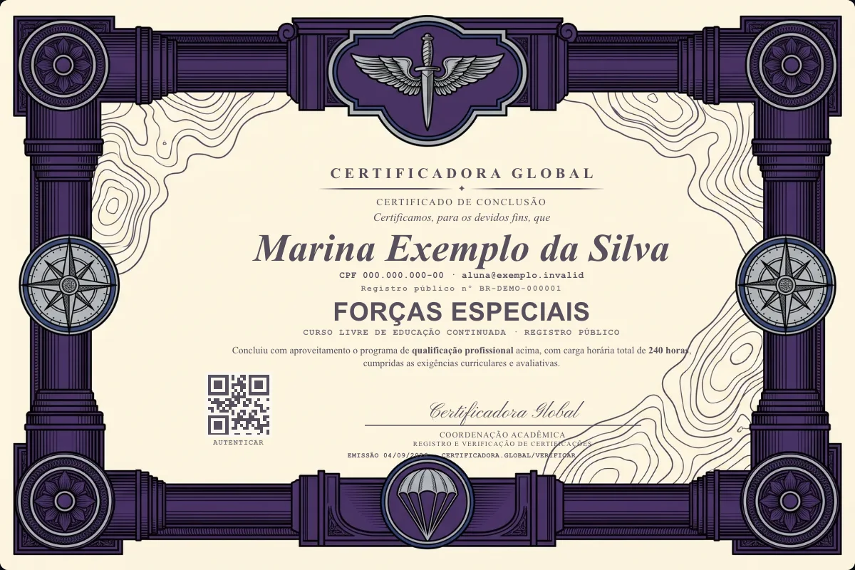 Capa do curso Forças Especiais