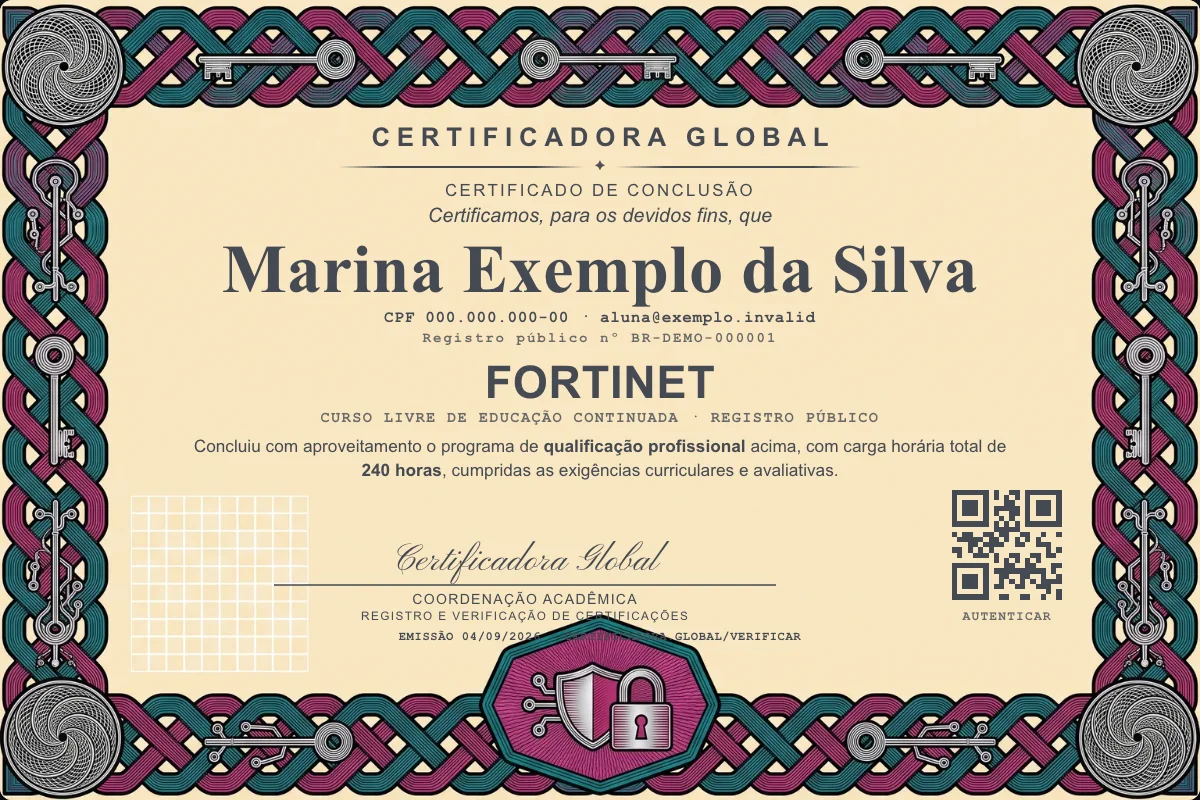 Capa do curso Fortinet