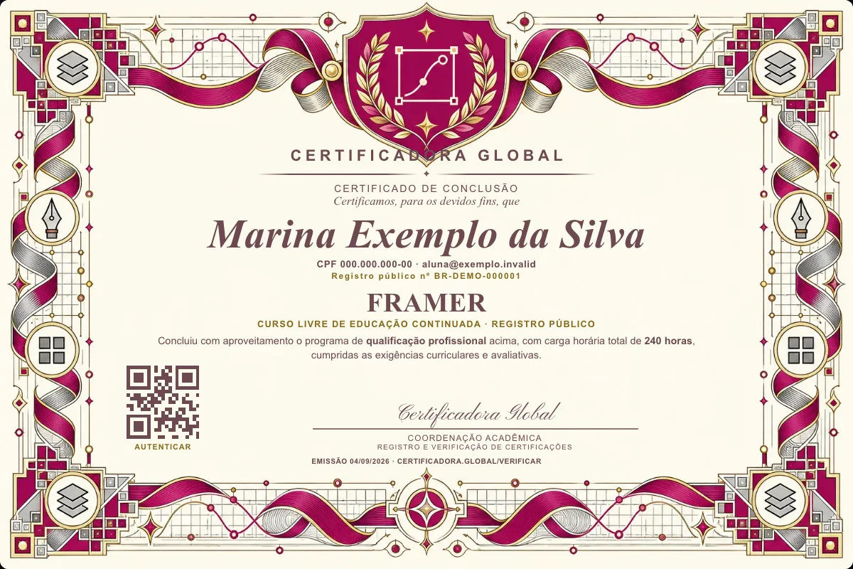 Capa do curso Framer