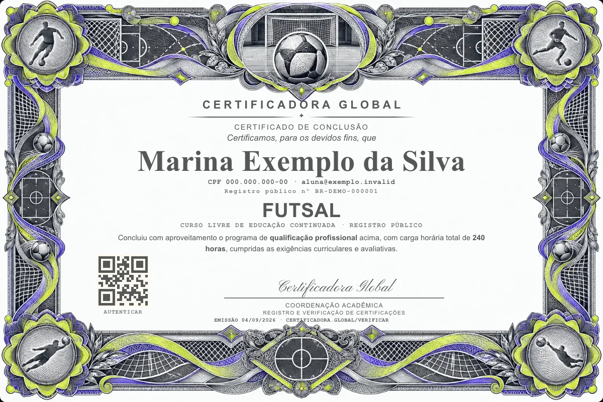Capa do curso Futsal