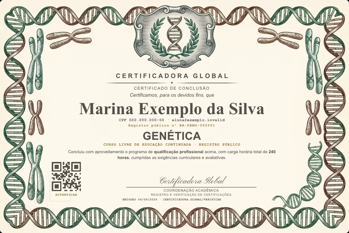 Capa do curso Genética