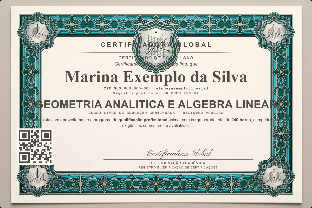 Capa do curso Geometria Analitica e Algebra Linear