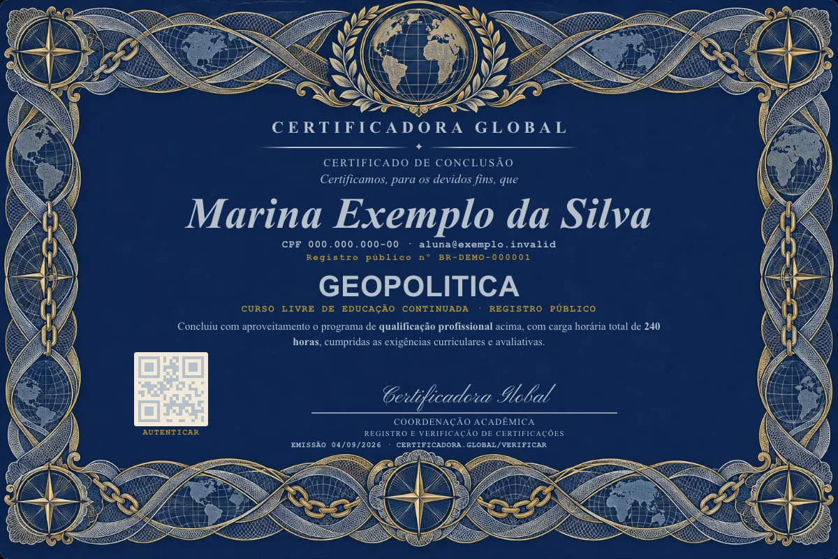 Capa do curso Geopolitica