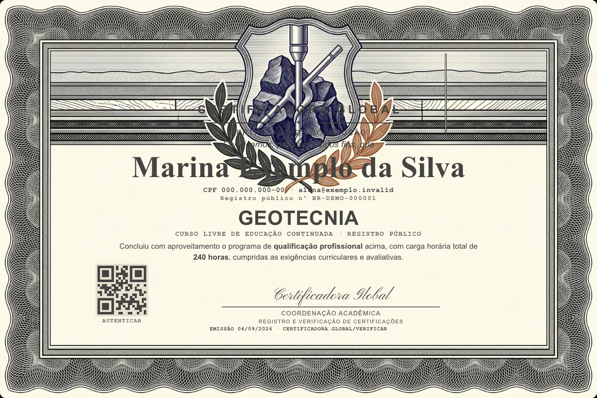 Capa do curso Geotecnia