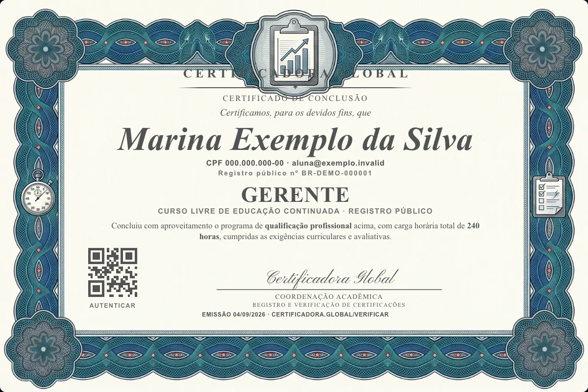 Capa do curso Gerente