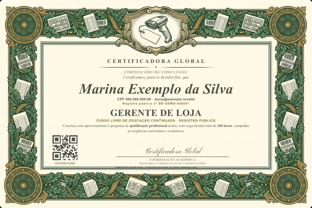 Capa do curso Gerente de Loja
