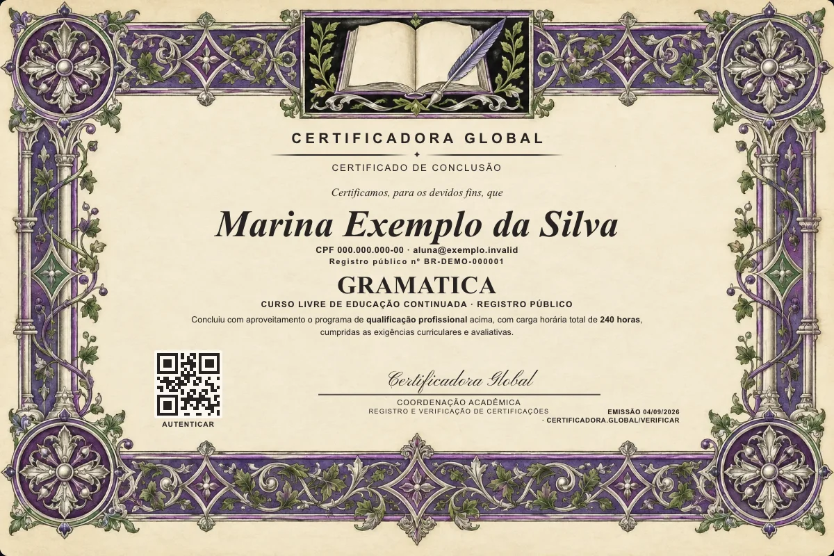 Capa do curso Gramatica