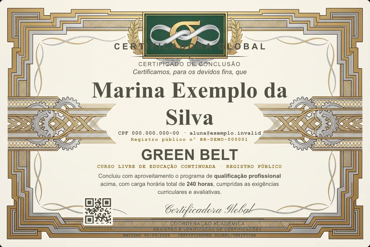 Capa do curso Green Belt