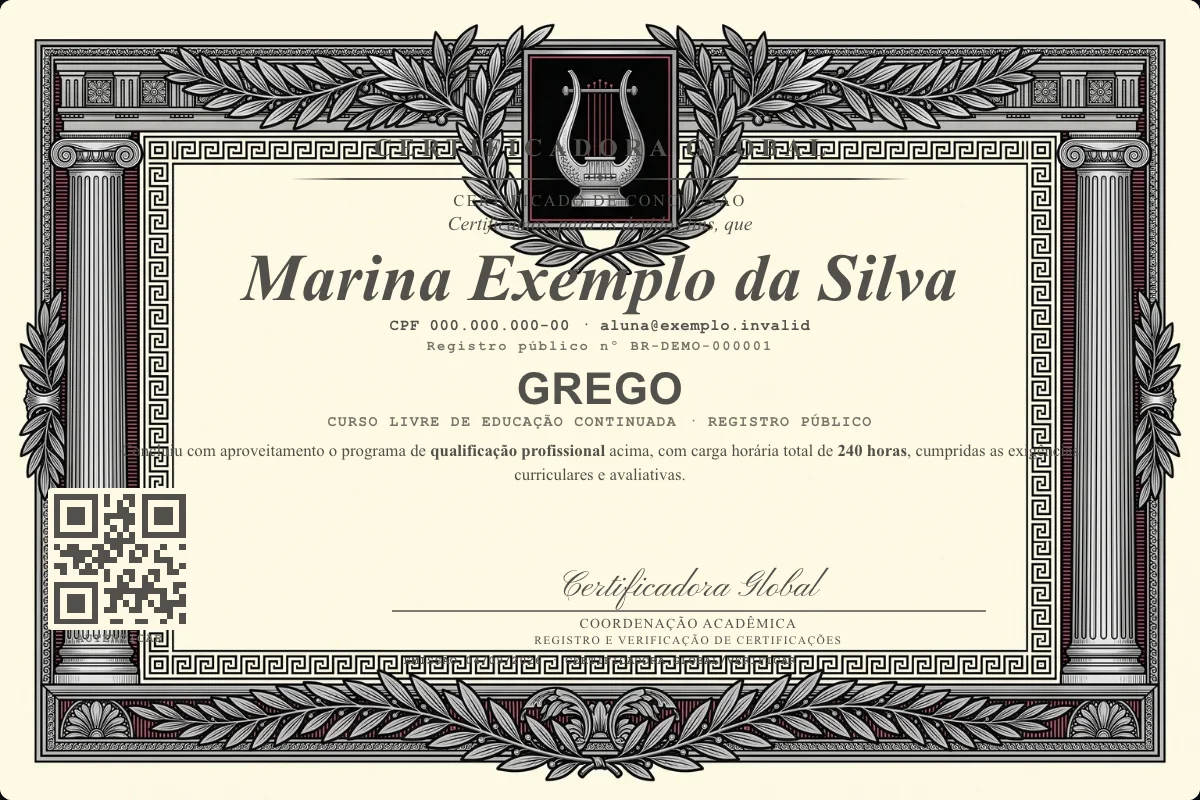 Capa do curso Grego