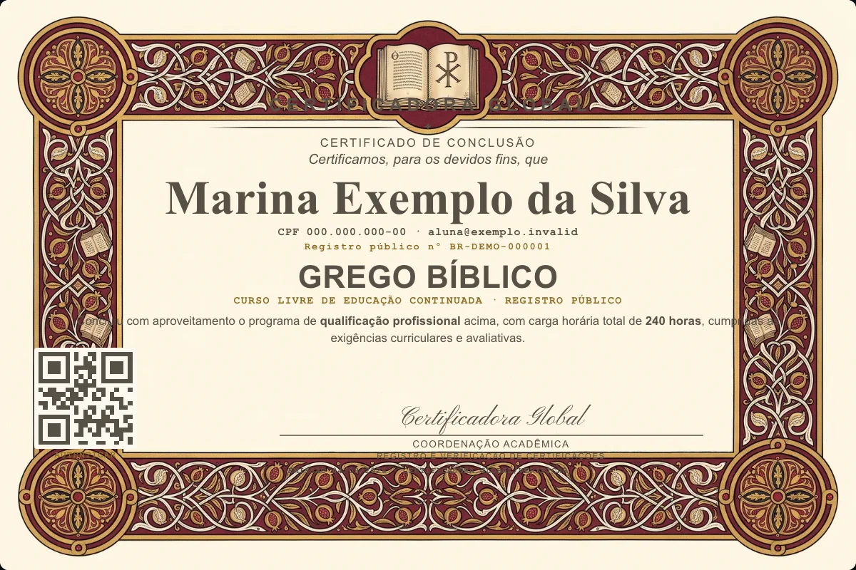 Capa do curso Grego Bíblico