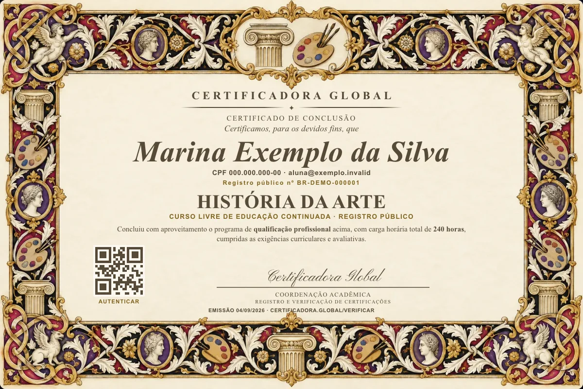 Capa do curso História da Arte