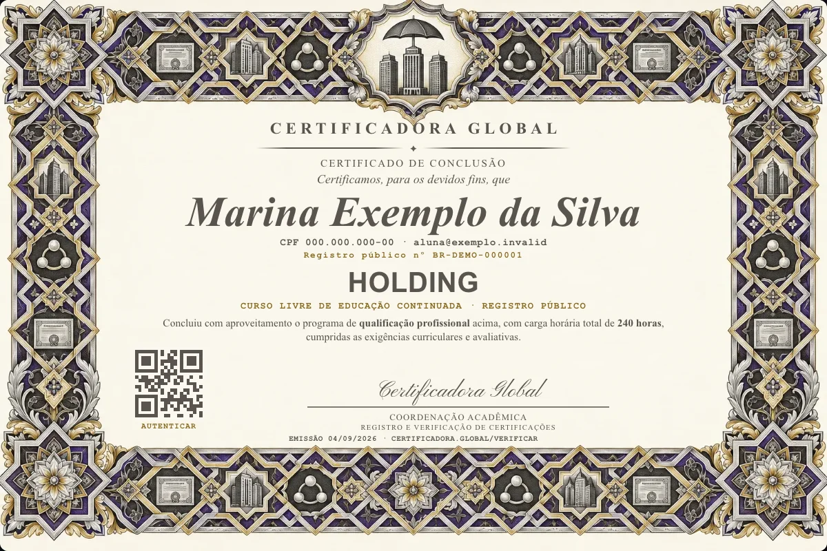 Capa do curso Holding