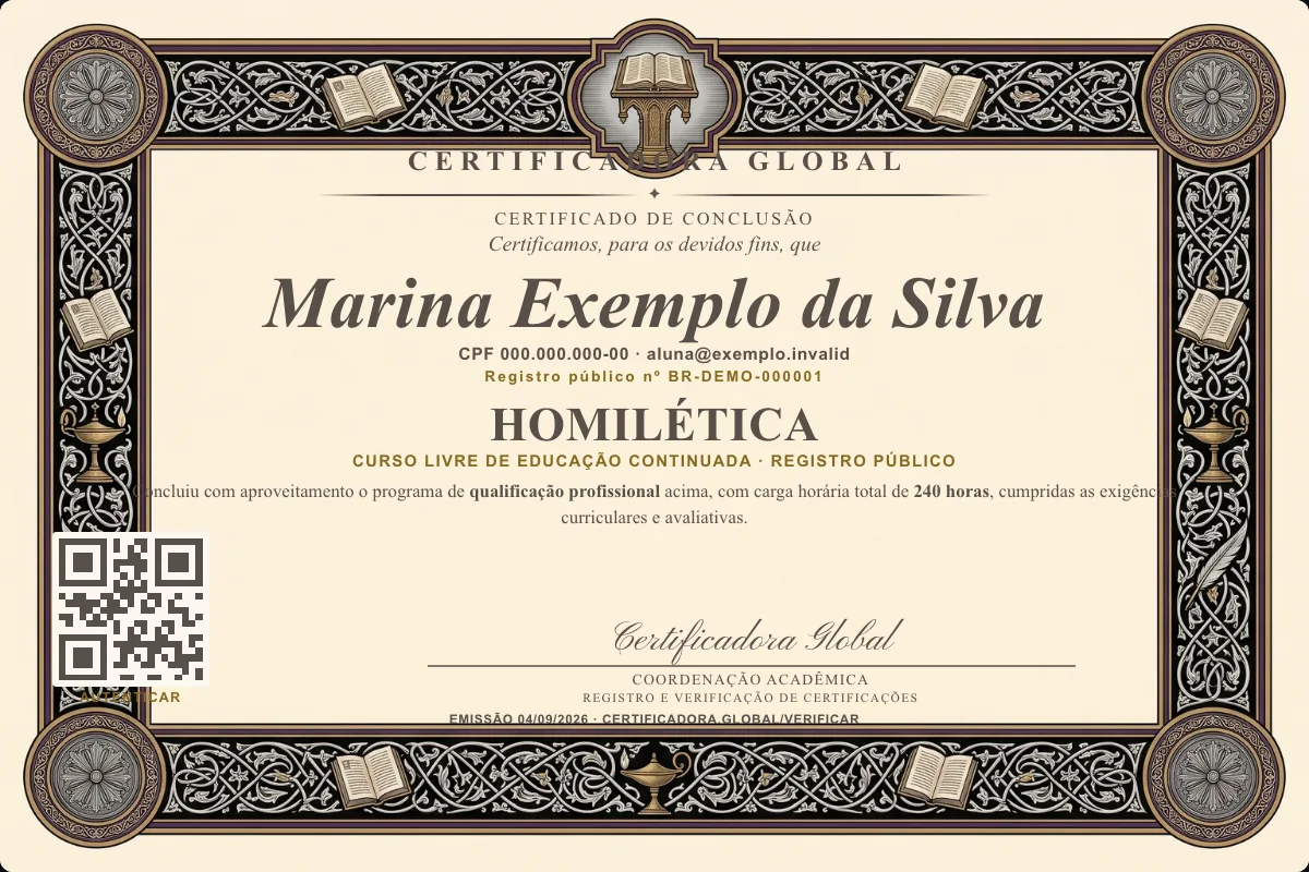 Capa do curso Homilética