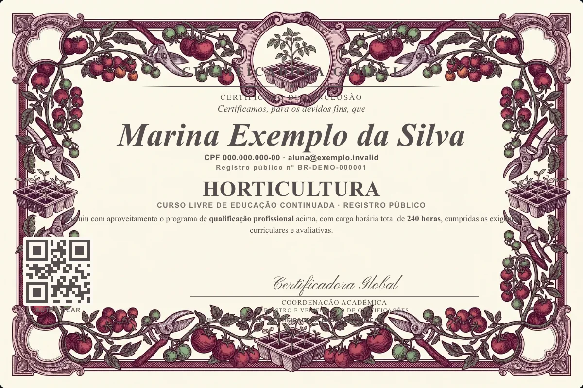 Capa do curso Horticultura