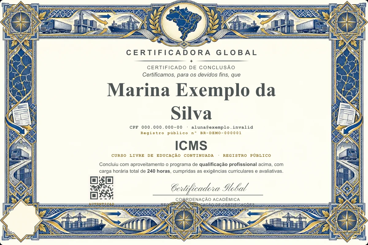 Capa do curso Icms