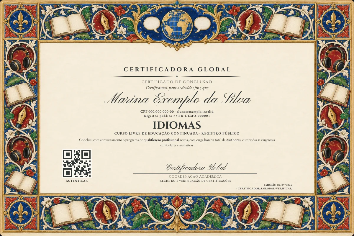 Capa do curso Idiomas