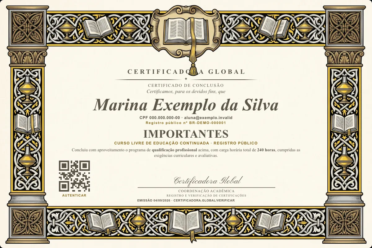 Capa do curso Importantes
