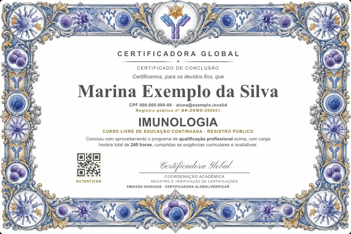 Capa do curso Imunologia