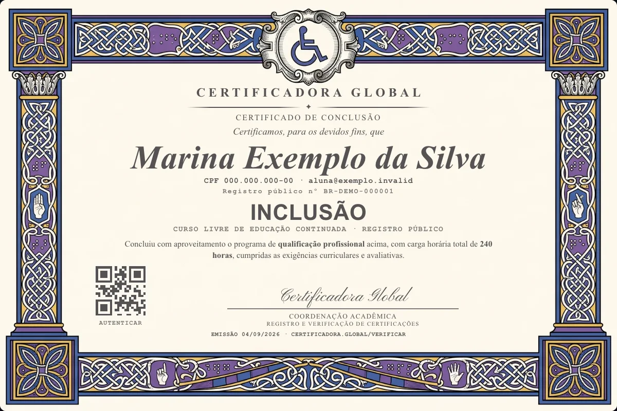 Capa do curso Inclusão
