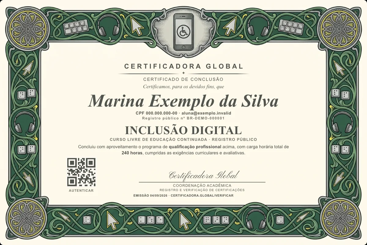 Capa do curso Inclusão Digital