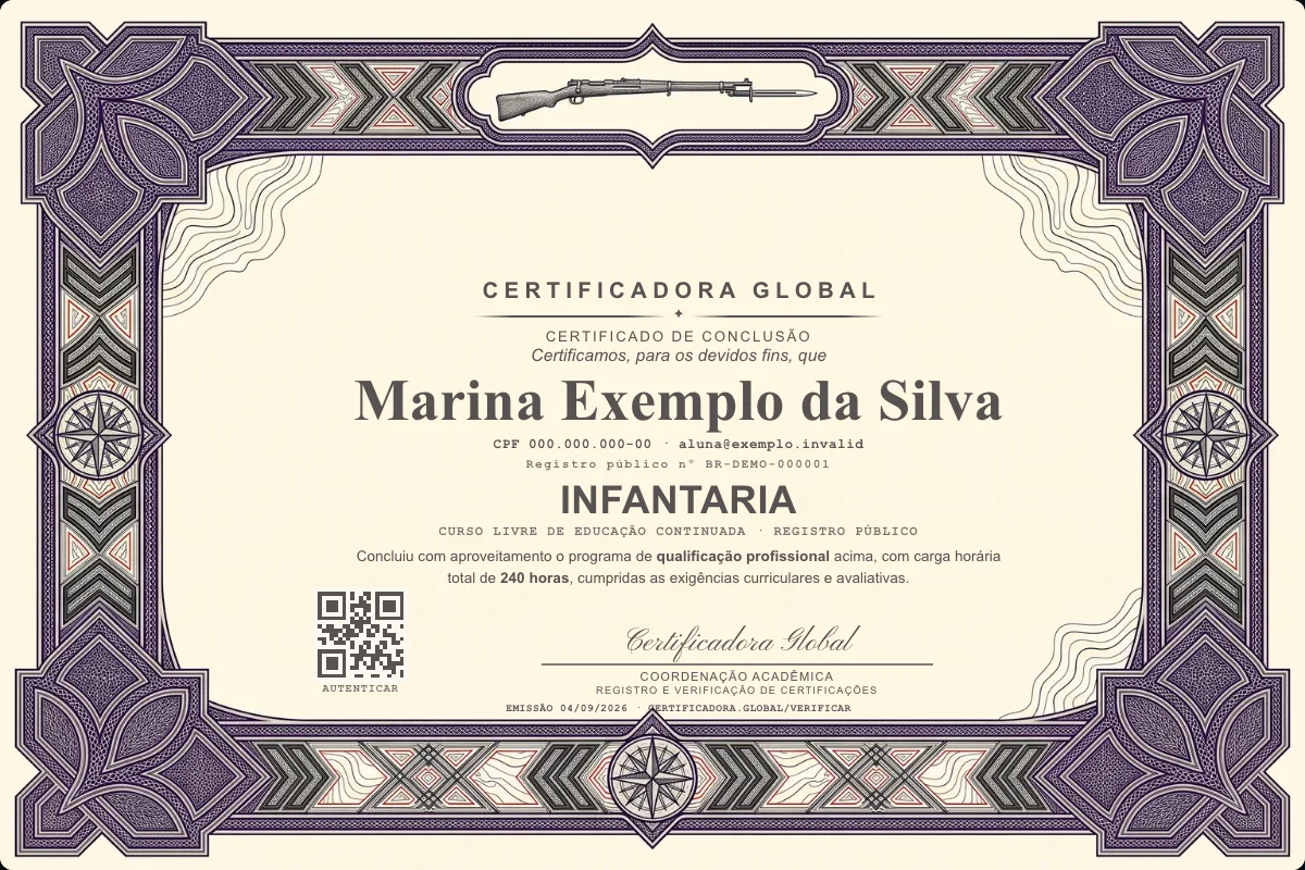 Capa do curso Infantaria